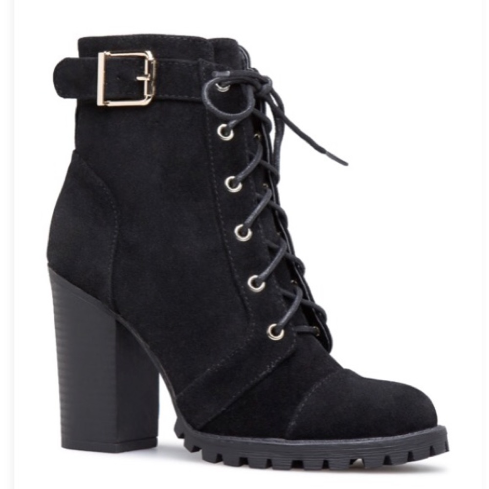 NWT Rylee Heeled Hiker Bootie by Shoe Dazzle